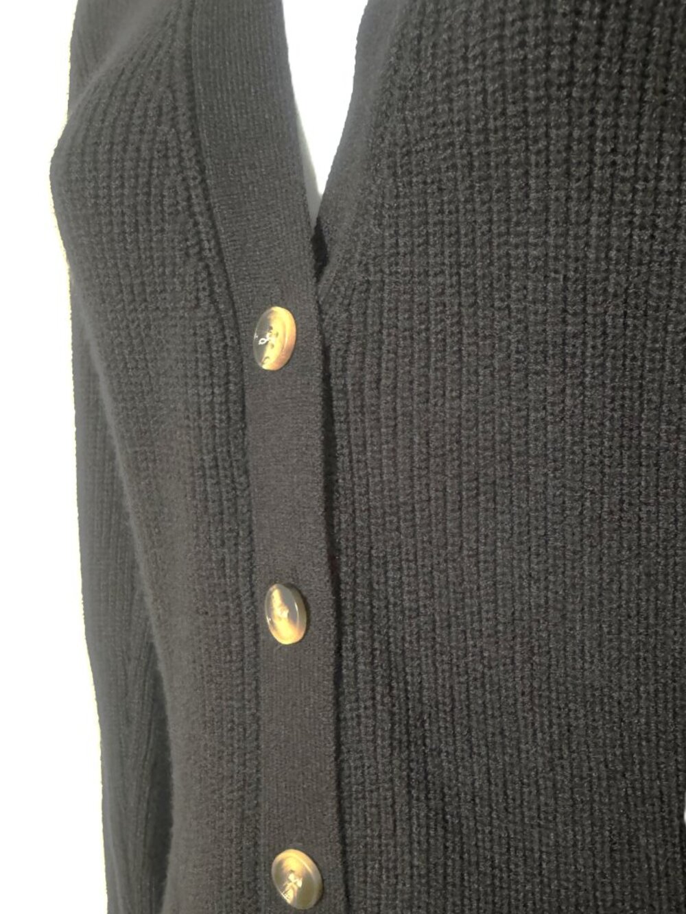 Lulus Adorably Flirty Sweater Mini Dress L EUC Black Button Front V-Neck Knit - Picture 2 of 6
